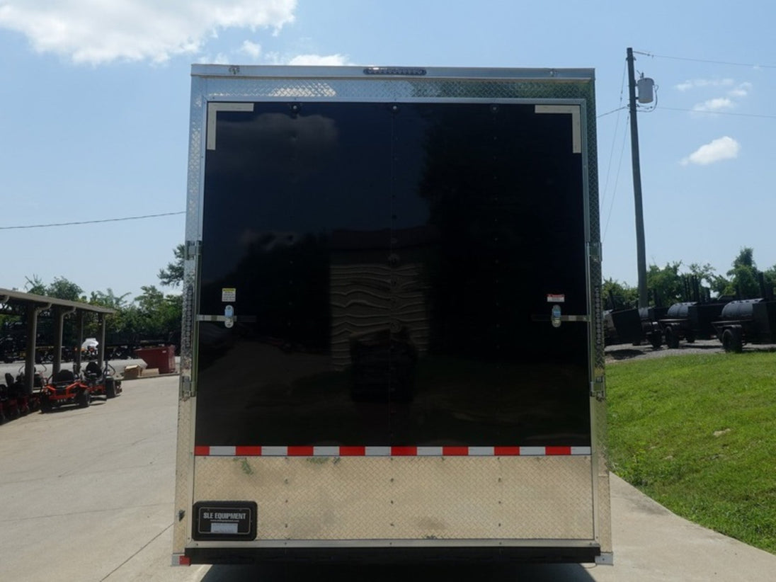 8.5x30 Black Enclosed 2-5200lb Axles 9' Interior Height with Winch Rear