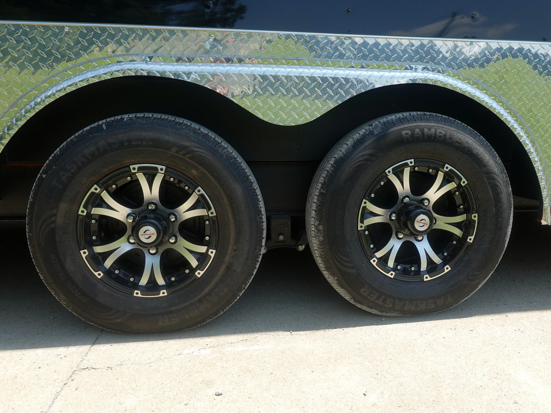 8.5x30 Black Enclosed 2-5200lb Axles 9' Interior Height with Winch Tires