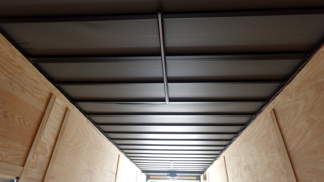 8.5x30 Black Enclosed 2-5200lb Axles 9' Interior Height with Winch LED Strip Lights