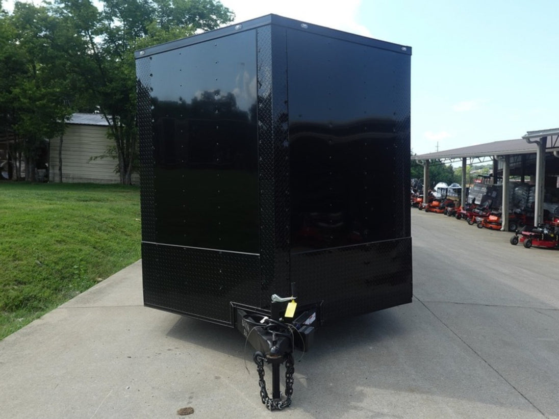 8.5x24 V-Nose Enclosed Trailer (2) 7000LB Axles with Wench Lift Front