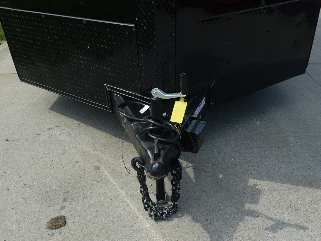 8.5x24 V-Nose Enclosed Trailer (2) 7000LB Axles with Wench Lift Hitch