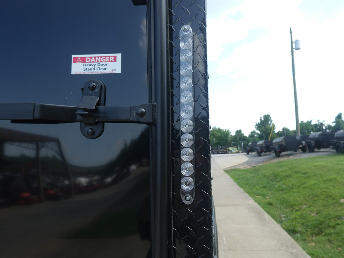 8.5x24 V-Nose Enclosed Trailer (2) 7000LB Axles with Wench Lift LED Brake Light