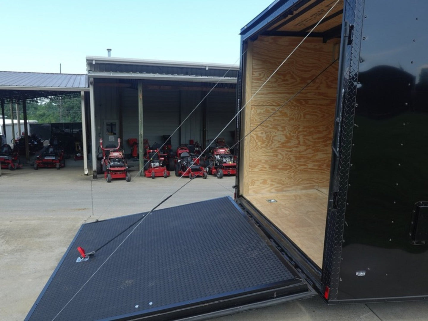 8.5x24 V-Nose Enclosed Trailer (2) 7000LB Axles with Wench Lift Rear Ramp Down Rear