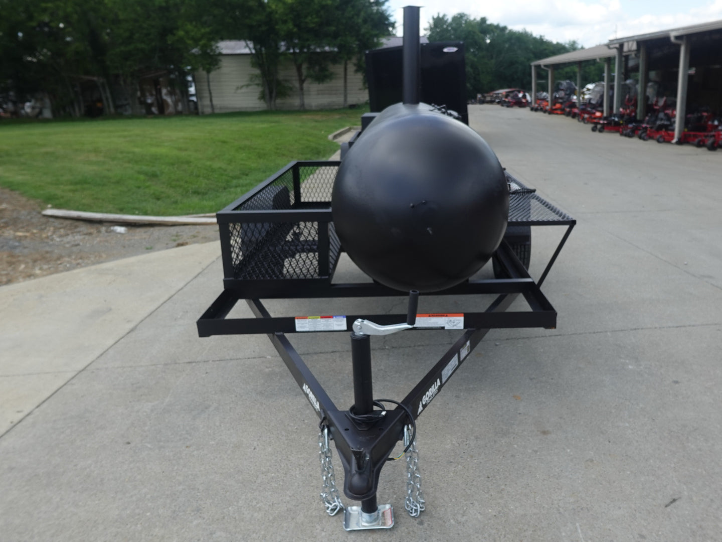 330 Gallon Charcoal Grill With Warming Box Front