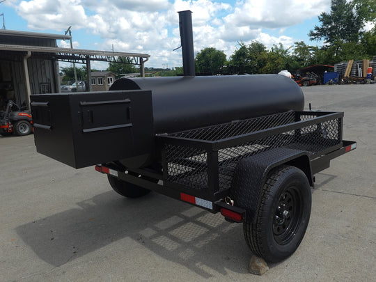 330 Gallon Charcoal Grill With Warming Box Right Rear