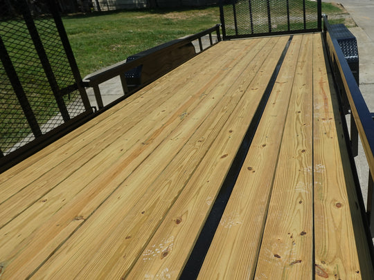 7x20 Powder Coated Straight Deck Utility Trailer with Side Gate (2) 3,500lb Axles - SLE Equipment - 16