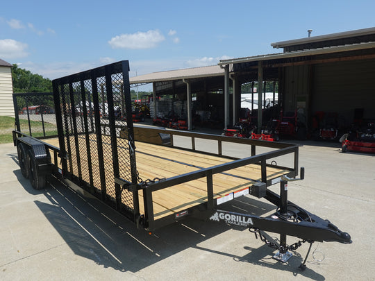 7x20 Powder Coated Straight Deck Utility Trailer with Side Gate (2) 3,500lb Axles - SLE Equipment - 3