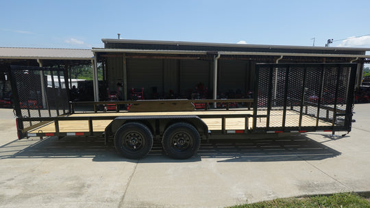 7x20 Powder Coated Straight Deck Utility Trailer with Side Gate (2) 3,500lb Axles - SLE Equipment - 5