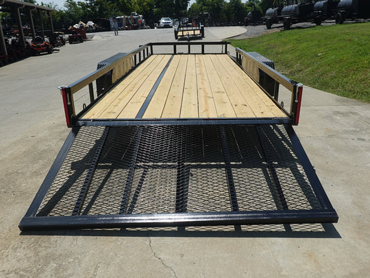 7x20 Powder Coated Straight Deck Utility Trailer with Side Gate (2) 3,500lb Axles - SLE Equipment - 14