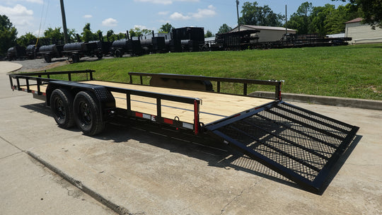 7x20 Powder Coated Straight Deck Utility Trailer with Side Gate (2) 3,500lb Axles - SLE Equipment - 13