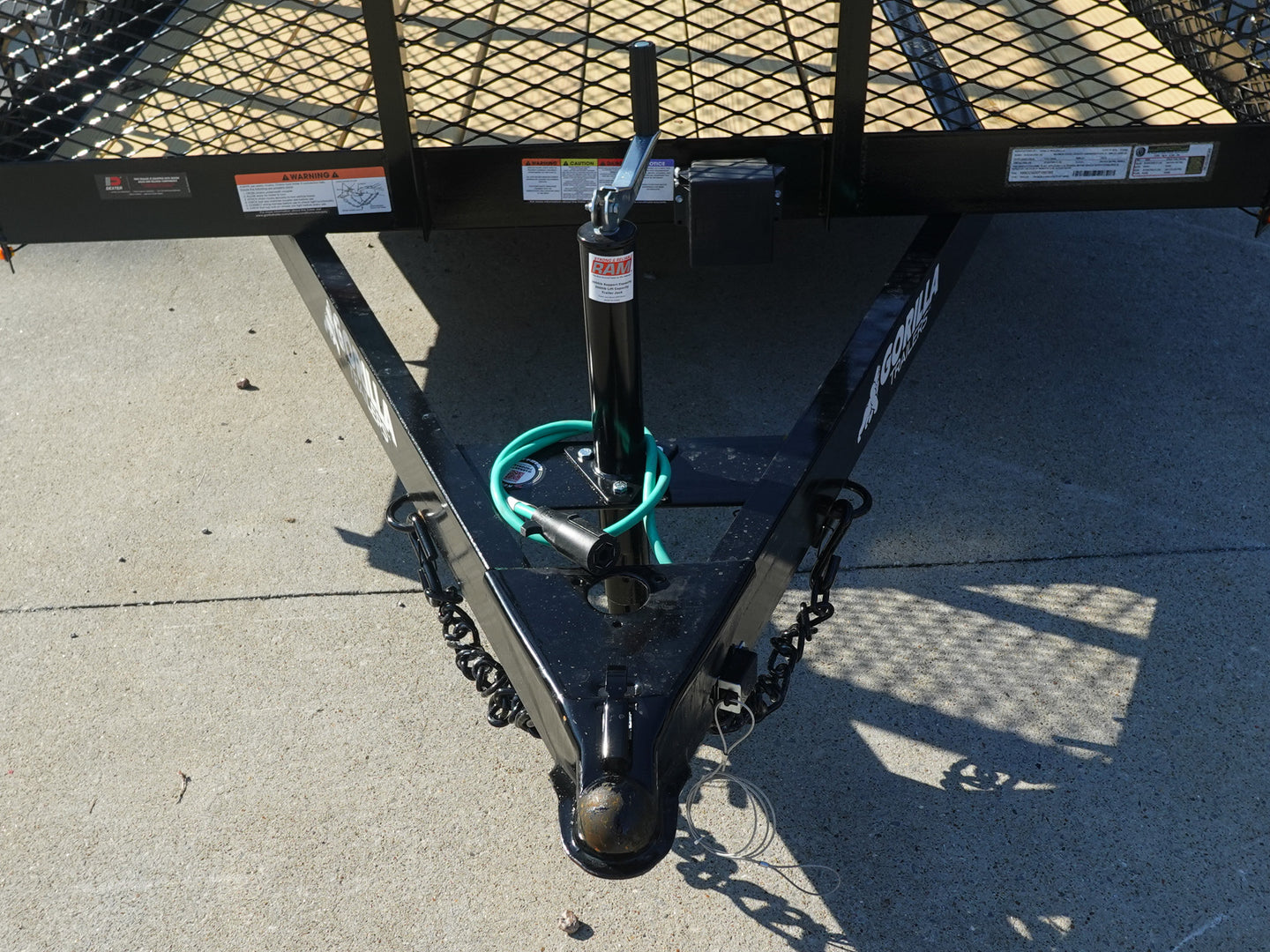 6.4x18 Straight Deck Utility Trailer 4ft Mesh (2) 3500lb Axles Jack