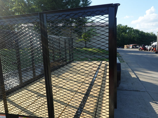 6.4x18 Straight Deck Utility Trailer 4ft Mesh (2) 3500lb Axles Mesh 