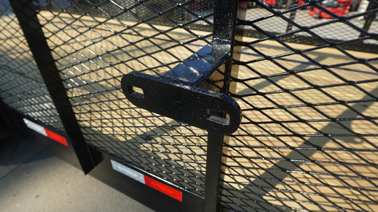 6.4x18 Straight Deck Utility Trailer 4ft Mesh (2) 3500lb Axles Tire Mount