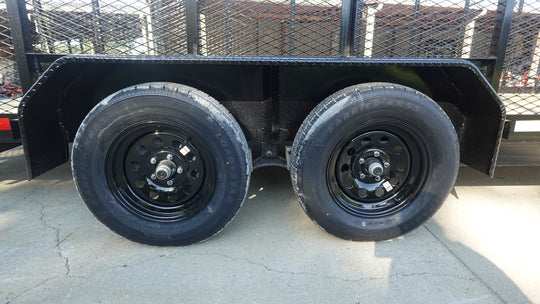 6.4x18 Straight Deck Utility Trailer 4ft Mesh (2) 3500lb Axles Tires