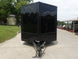 8.5x24 Black W/Black Out Hybrid Enclosed Trailer V-Nose (2) 7,000lb With Rails Front 