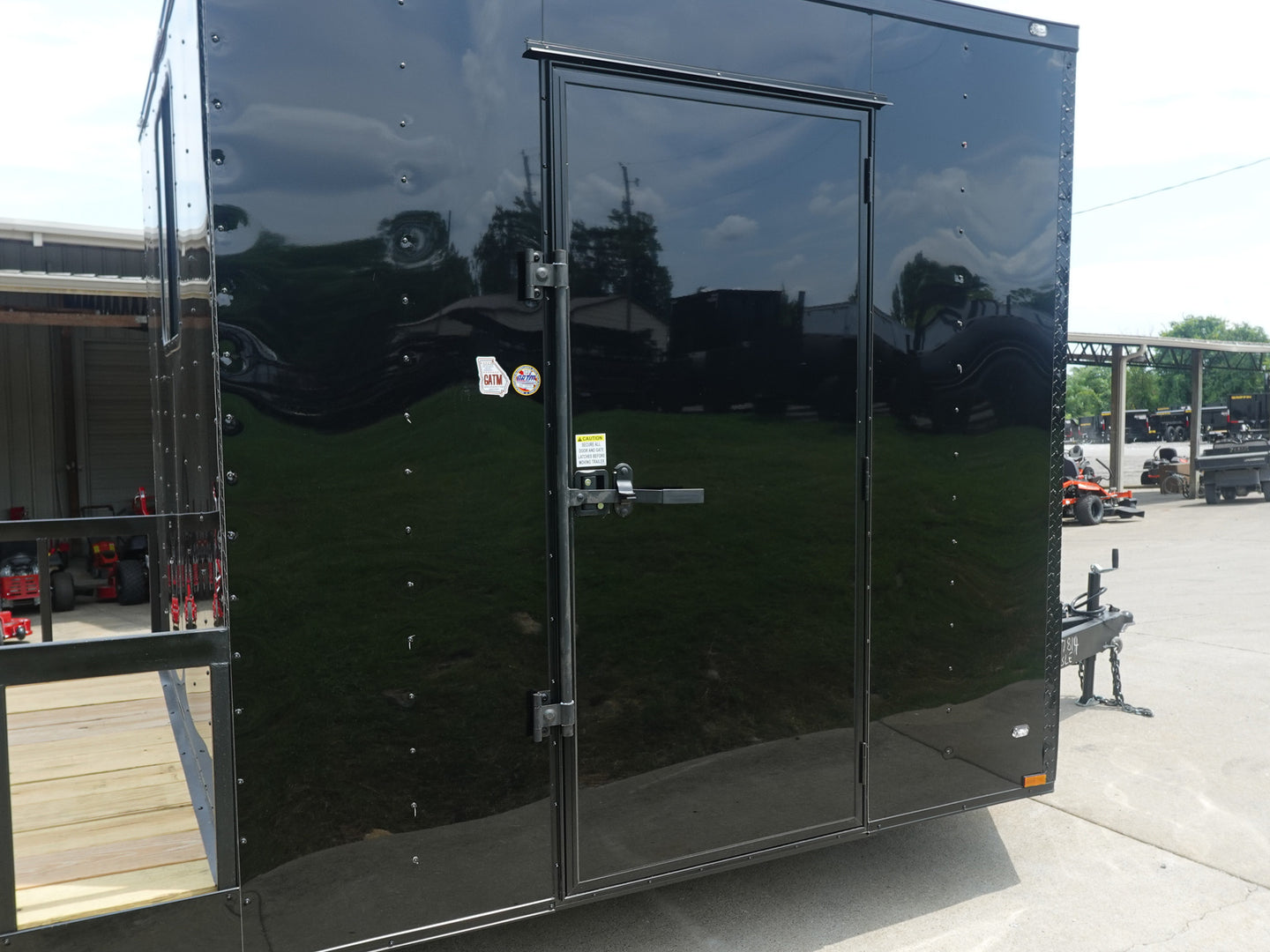 8.5x24 Black W/Black Out Hybrid Enclosed Trailer V-Nose (2) 7,000lb With Rails Enclosed Door 
