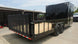 8.5x24 Black W/Black Out Hybrid Enclosed Trailer V-Nose (2) 7,000lb With Rails Right Rear