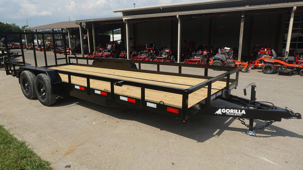 7x20 Heavy Duty Straight Deck Utility Trailer (2) 5,200lb Axles with Brakes 10K GVWR - SLE Equipment - 1
