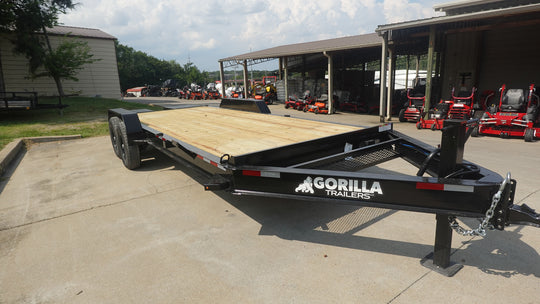 7x20 Equipment Trailer Dovetail (2) 7,000LB Axles with King Kong Ramps Front Right