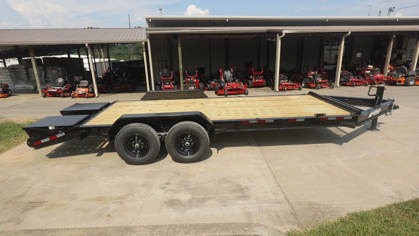 7x20 Equipment Trailer Dovetail (2) 7,000LB Axles with King Kong Ramps Right Side