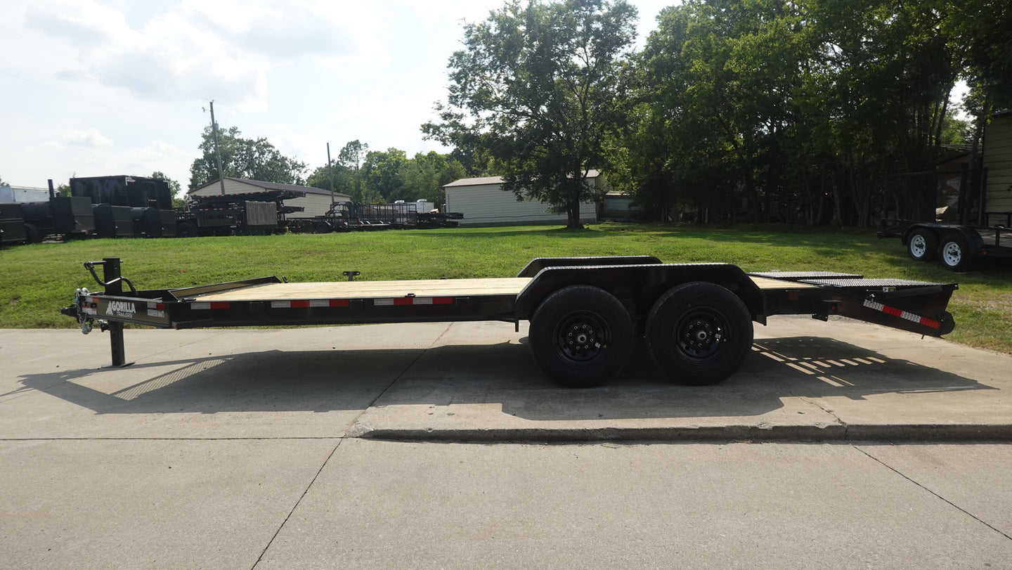 7x20 Equipment Trailer Dovetail (2) 7,000LB Axles with King Kong Ramps Left Side
