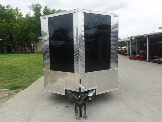 7x16 Black Hybrid Enclosed Trailer (2) 7000LB Axles Storage 14 Ply Tires  Front