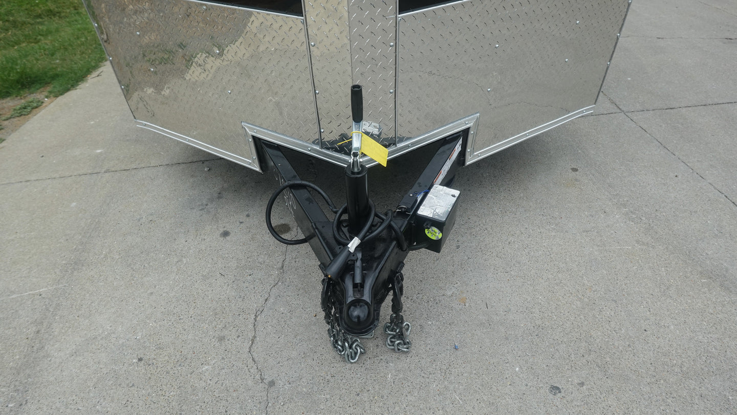 7x16 Black Hybrid Enclosed Trailer (2) 7000LB Axles Storage 14 Ply Tires Jack