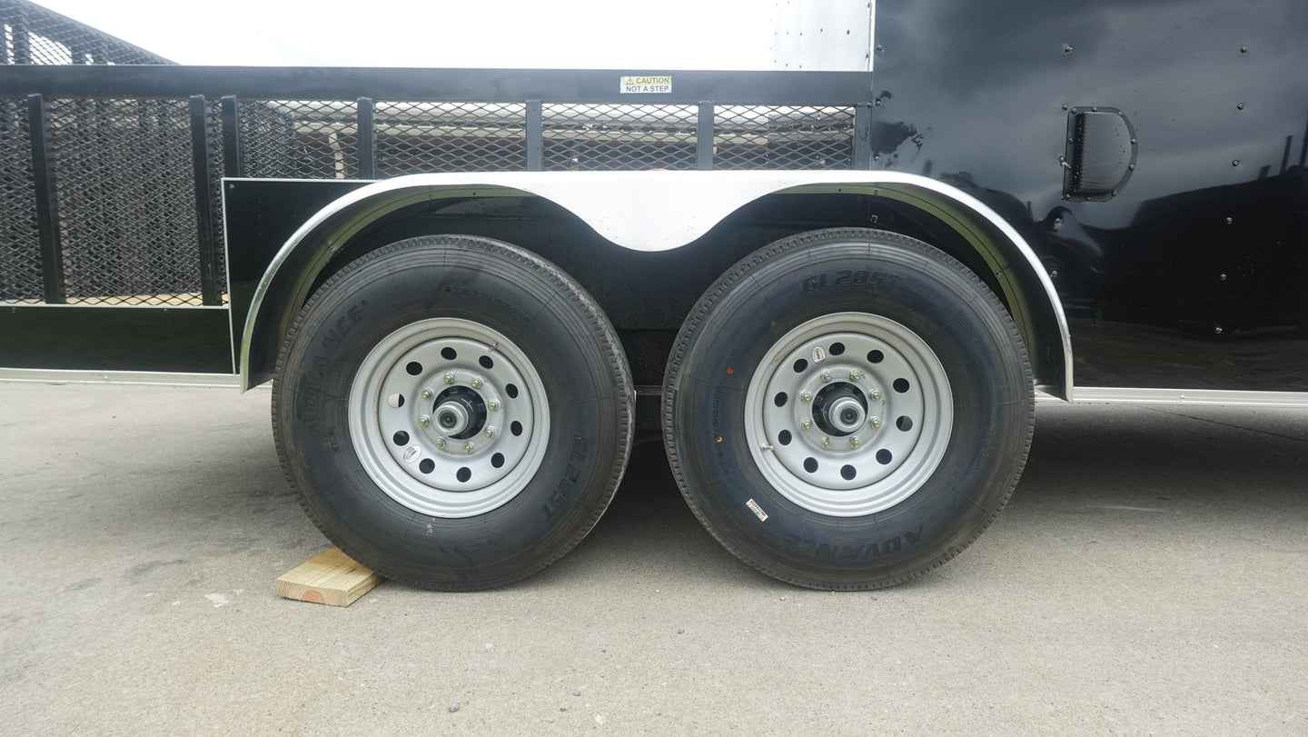 7x16 Black Hybrid Enclosed Trailer (2) 7000LB Axles Storage 14 Ply Tires 