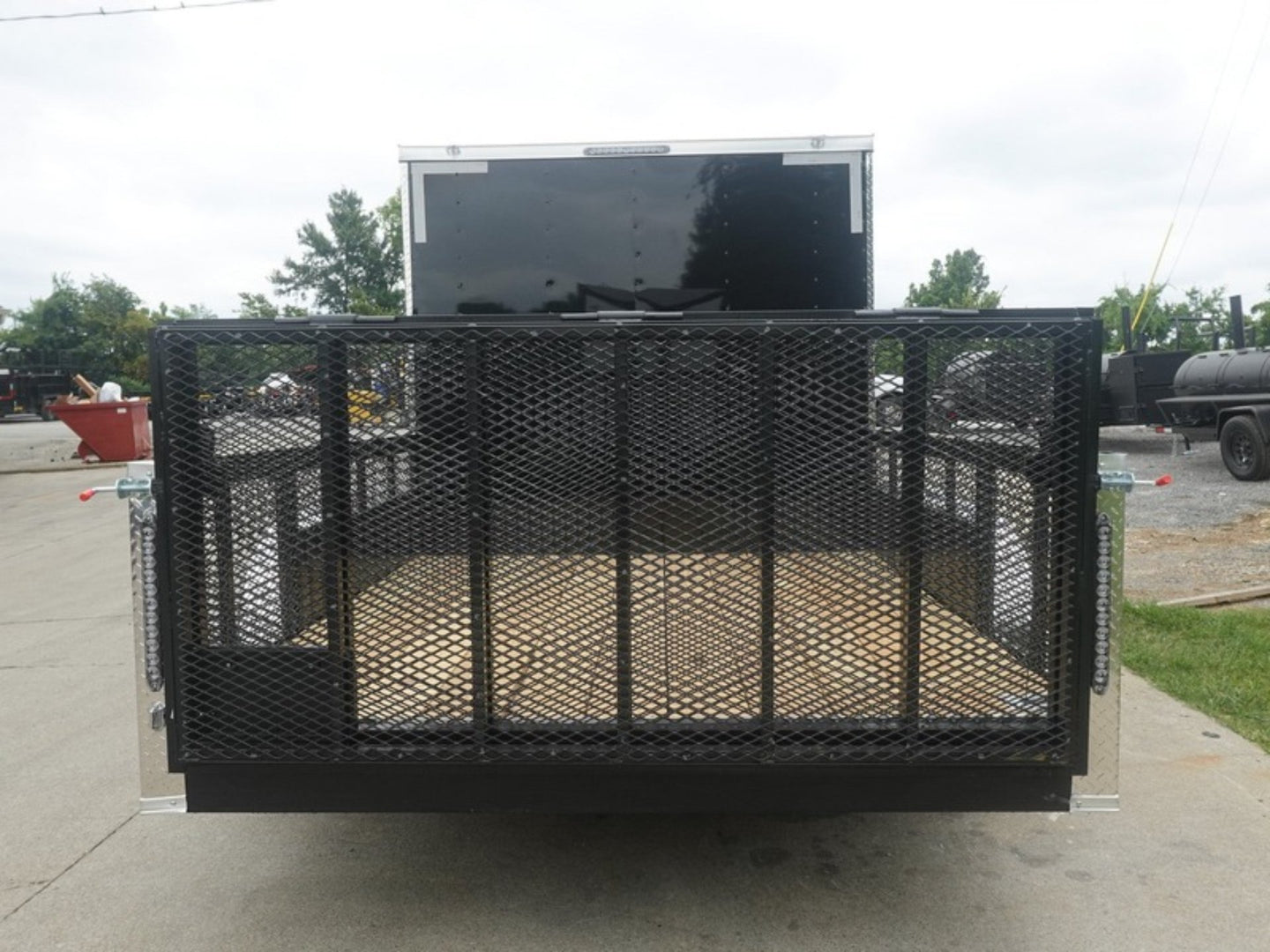 7x16 Black Hybrid Enclosed Trailer (2) 7000LB Axles Storage 14 Ply Tires Rear