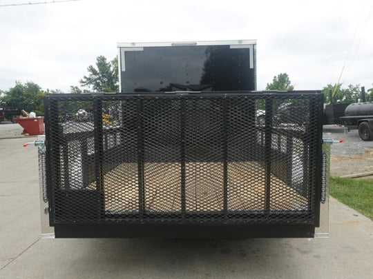 7x16 Black Hybrid Enclosed Trailer (2) 7000LB Axles Storage 14 Ply Tires Rear