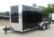 7x16 Black Hybrid Enclosed Trailer (2) 7000LB Axles Storage 14 Ply Tires  Front Left 