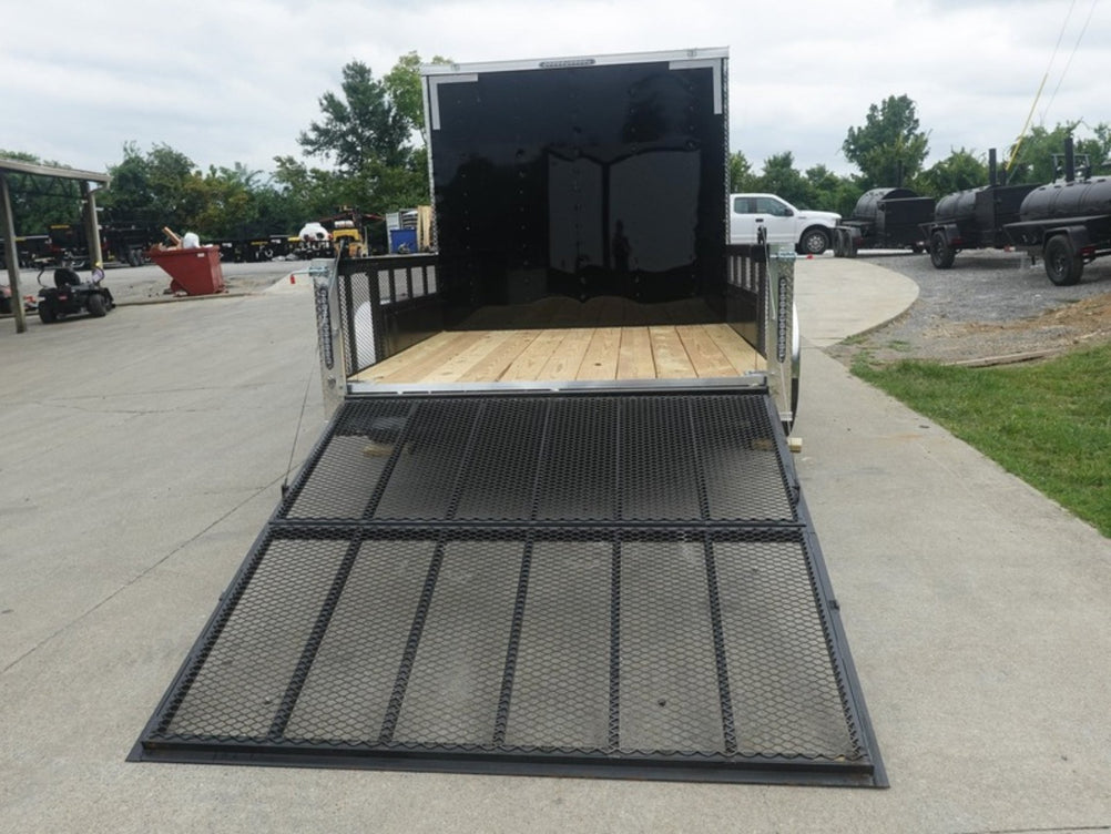 7x16 Black Hybrid Enclosed Trailer (2) 7000LB Axles Storage 14 Ply ...