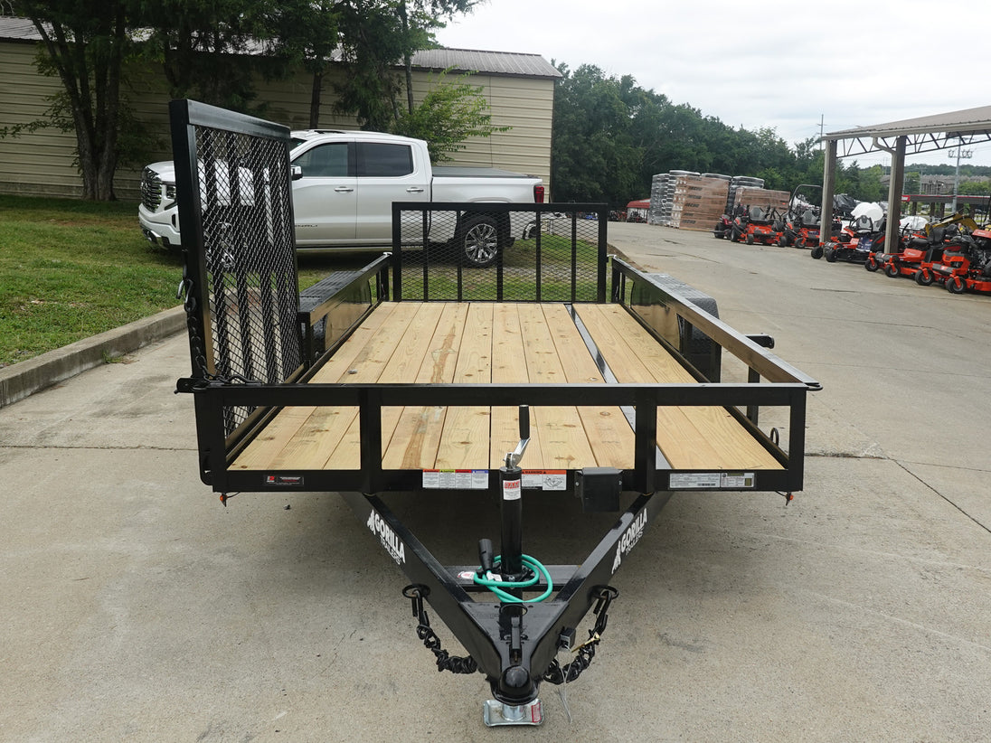 6.4x16 Dovetail Utility Trailer with Side Gate (2) 3,500LB Axles Front