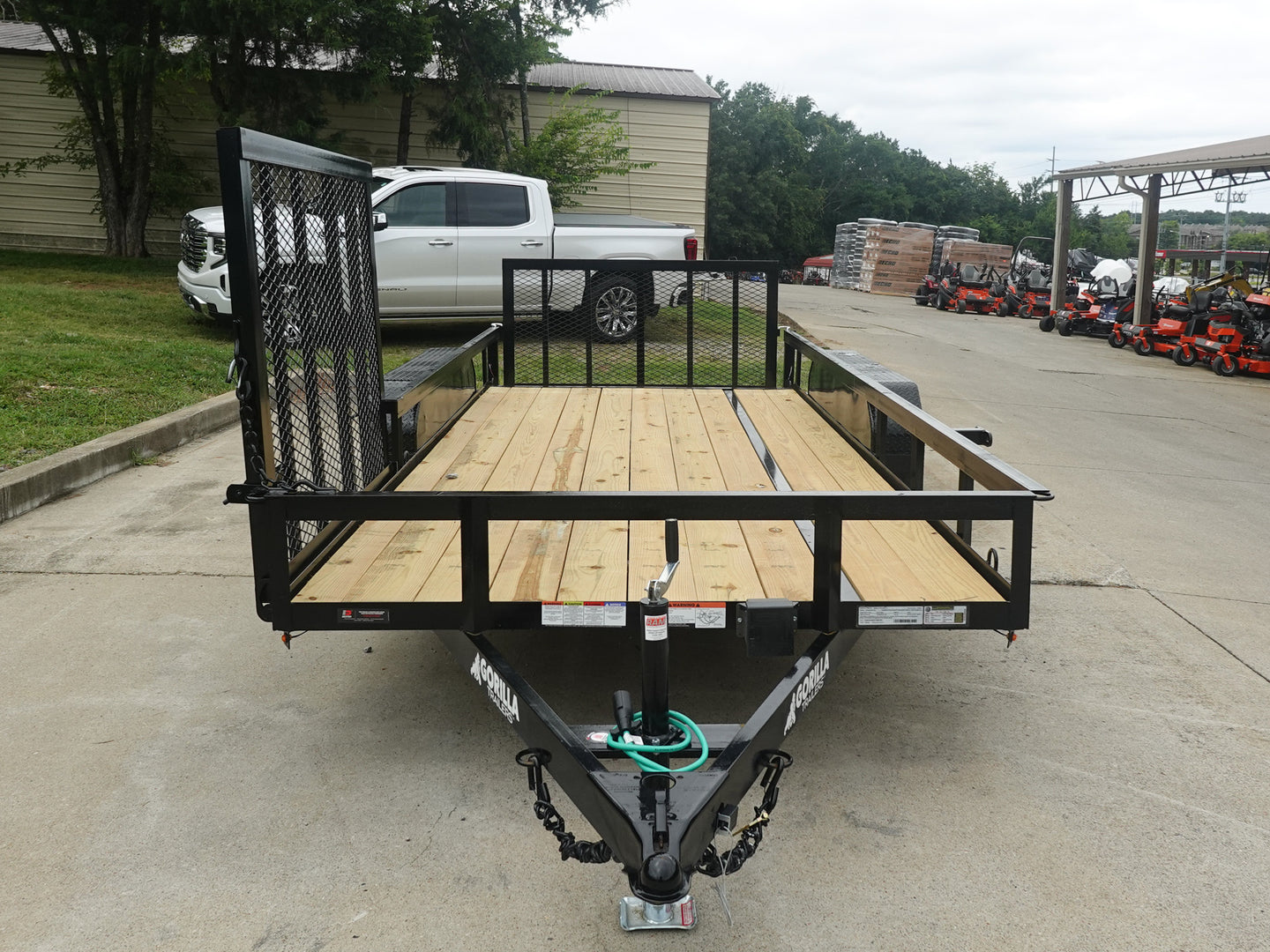 6.4x16 Dovetail Utility Trailer with Side Gate (2) 3,500LB Axles Front