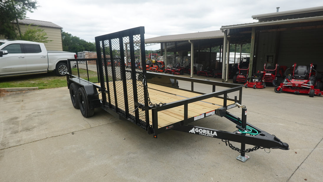 6.4x16 Dovetail Utility Trailer with Side Gate (2) 3,500LB Axles Front 