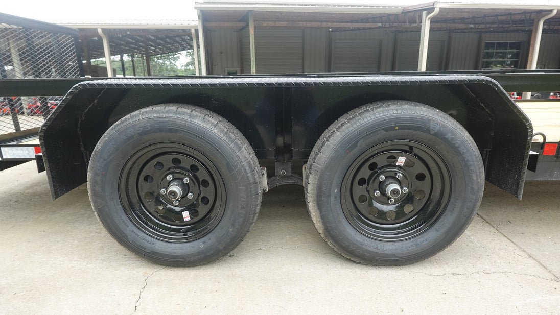6.4x16 Dovetail Utility Trailer with Side Gate (2) 3,500LB Axles Tires