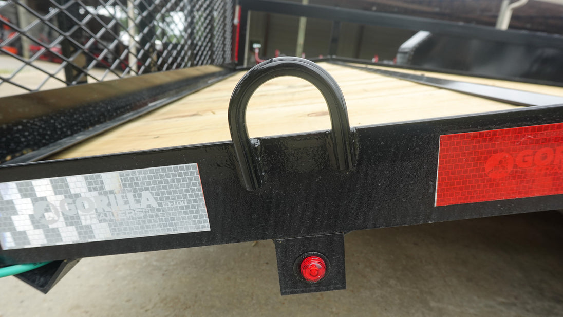 6.4x16 Dovetail Utility Trailer with Side Gate (2) 3,500LB Axles D-Rings