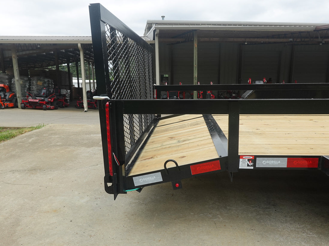 6.4x16 Dovetail Utility Trailer with Side Gate (2) 3,500LB Axles Dovetail 