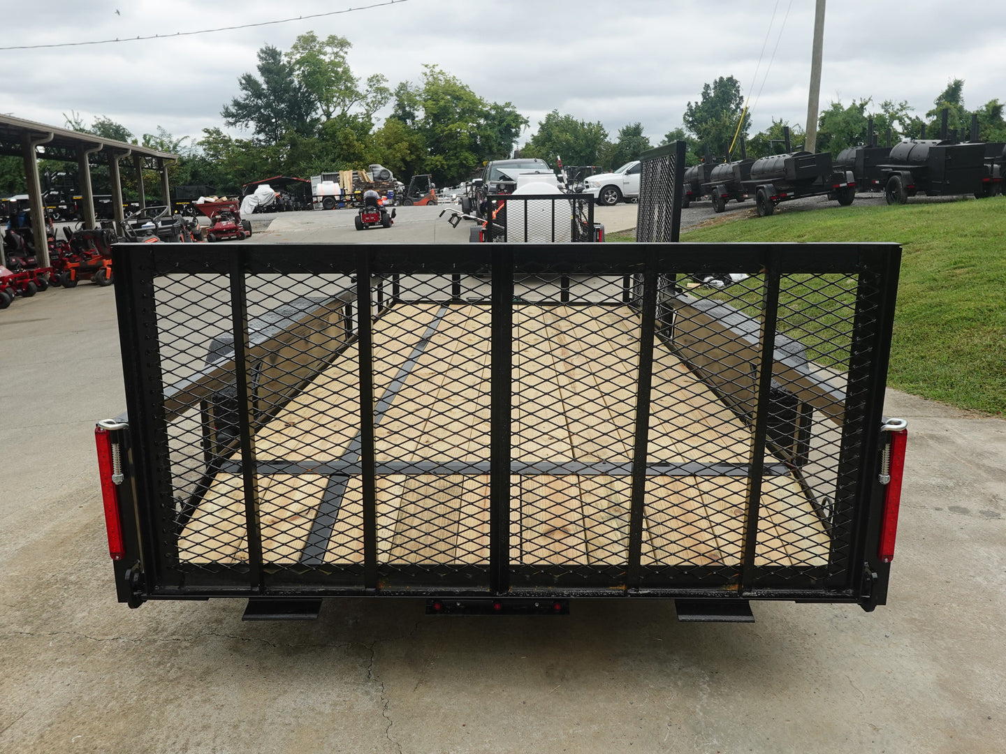6.4x16 Dovetail Utility Trailer with Side Gate (2) 3,500LB Axles Rear