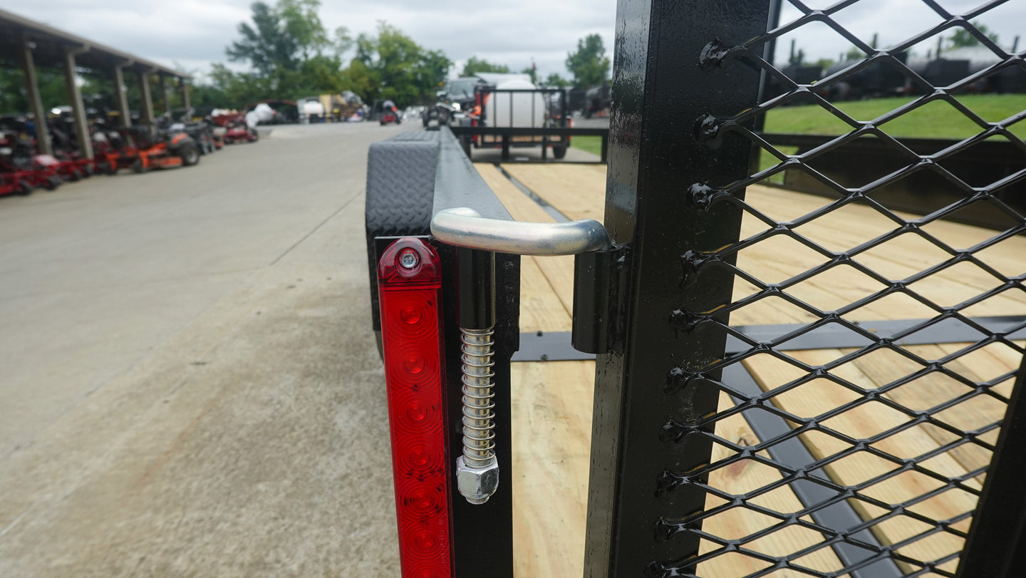6.4x16 Dovetail Utility Trailer with Side Gate (2) 3,500LB Axles Gate Spring Latches