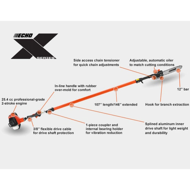 Echo PPT - 2620H 25.4cc Pro Grade 2 - Stroke Gas Engine Power Pruner - SLE Equipment - 2