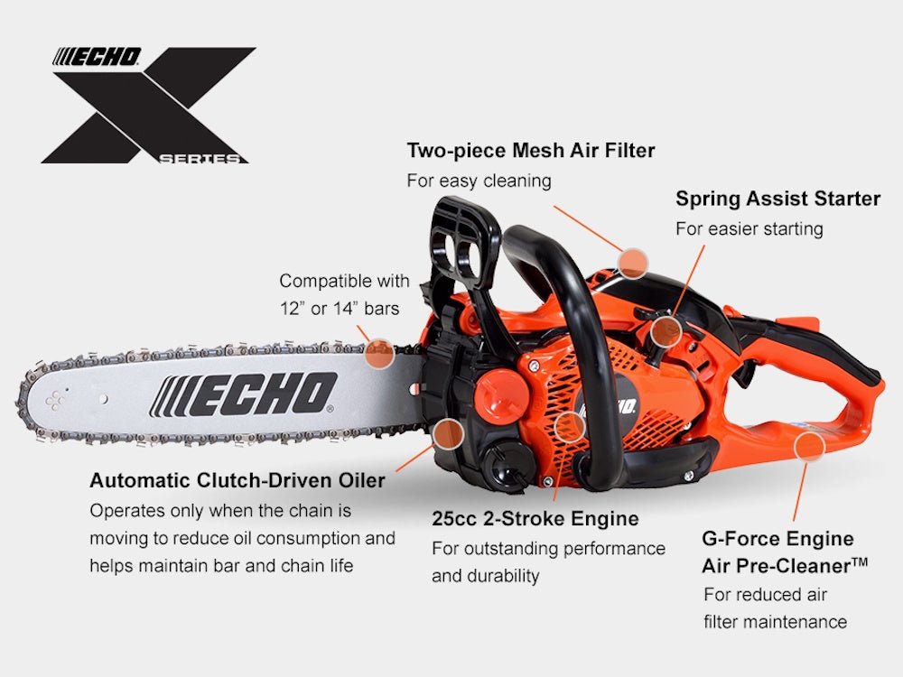 Echo X Series CS - 2511P 14" Gas Powered Rear Handle Chainsaw 25cc 2 - Stroke Engine - SLE Equipment - 2