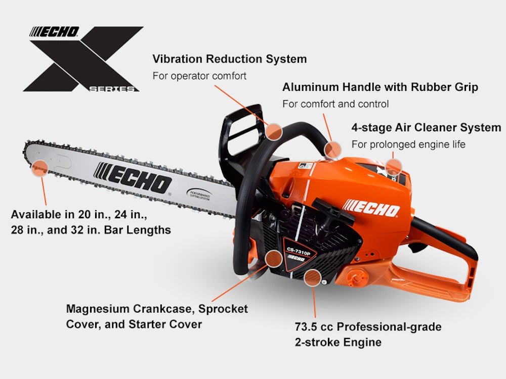 Echo X - Series CS - 7310P 28" Gas Chainsaw Professional Grade 73.5cc - SLE Equipment - 2