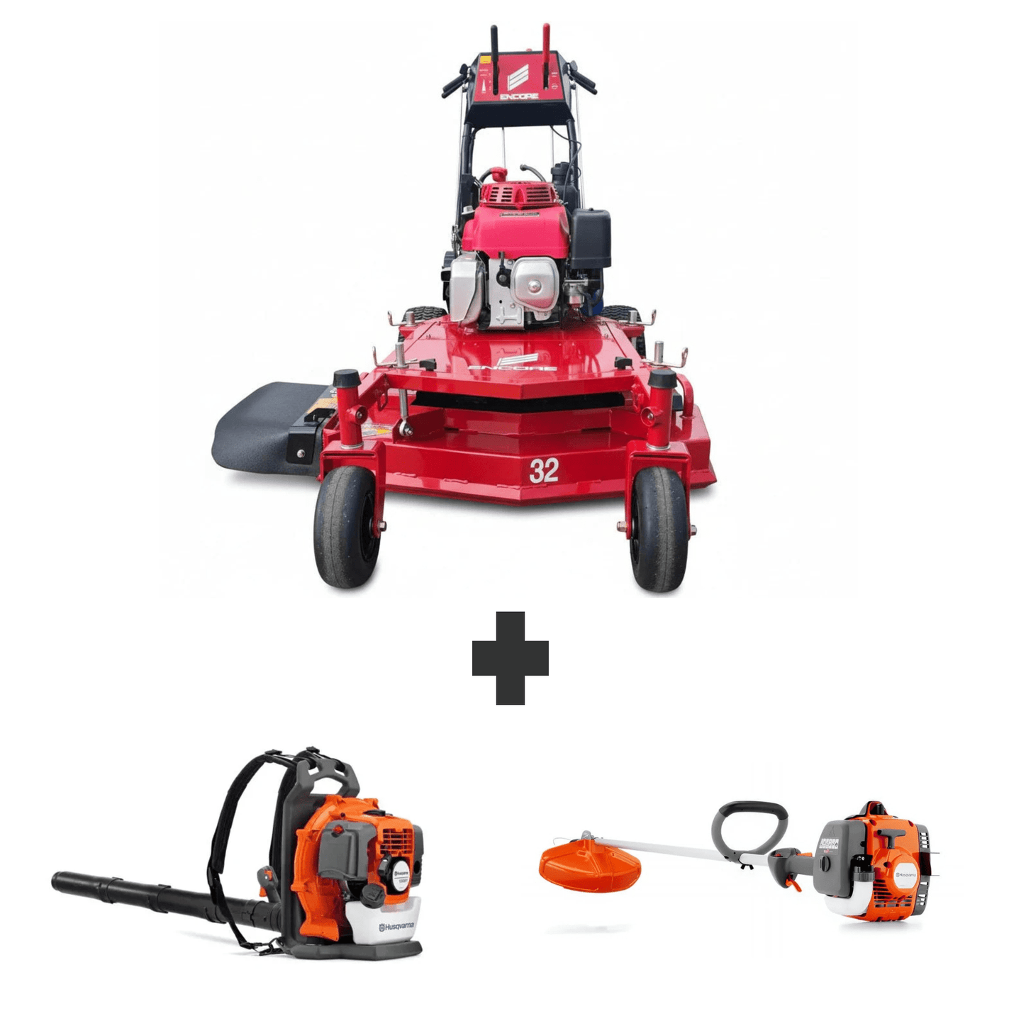 10.5 HP Honda engine with electric start, floating deck with 1.5–4 in height adjustment, 3.55 MPH speed, 2 gal fuel tank, rubber chute, and flip-up deck for easy maintenance.