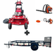 Bundle includes Encore 32 in mower with 10.5 HP Honda engine, Husqvarna 150BT blower, Husqvarna 122L trimmer, and 5x10 utility trailer with 3500 lb axle.