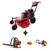 Bundle includes Encore 32 in mower with 10.5 HP Honda engine, Husqvarna 150BT blower, and Husqvarna 122L trimmer for reliable mowing, trimming, and cleanup.