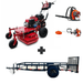 Bundle includes Encore 32 in mower with 10.5 HP Honda engine, Husqvarna 150BT blower, and Husqvarna 122L trimmer for reliable mowing, trimming, and cleanup.