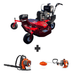 Bundle includes Encore 48 in mower with 14.5 HP Kawasaki engine, Husqvarna 150BT blower, and Husqvarna 122L trimmer for powerful mowing and yard cleanup.