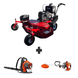 Bundle includes Encore 48 in mower with 14.5 HP Kawasaki engine, Husqvarna 150BT blower, and Husqvarna 122L trimmer for powerful mowing and yard cleanup.