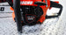 Echo CS-3410 16" Gas Chainsaw 34.4cc with Rear Handle, Hand View. 